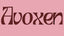 The word 'Avoxen' appears in a dark red gothic-style font centered on a solid black background.
